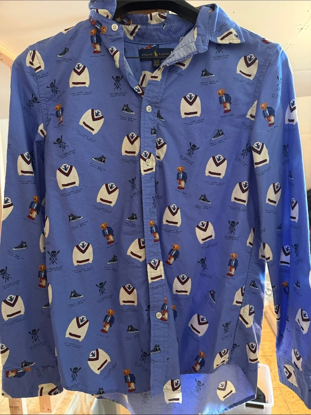 Ralph Lauren Blue Novelty Print Button-Down Shirt